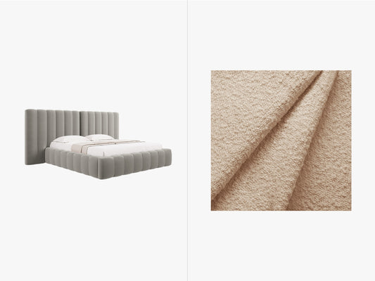 Kelp Storage Bed With Double Headboard — Beige