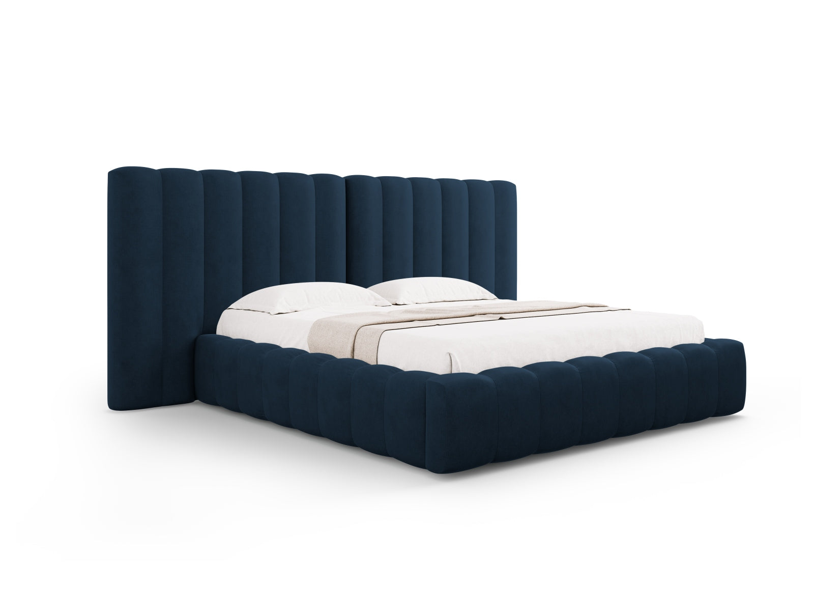 Kelp Storage Bed With Double Headboard — Royal Blue