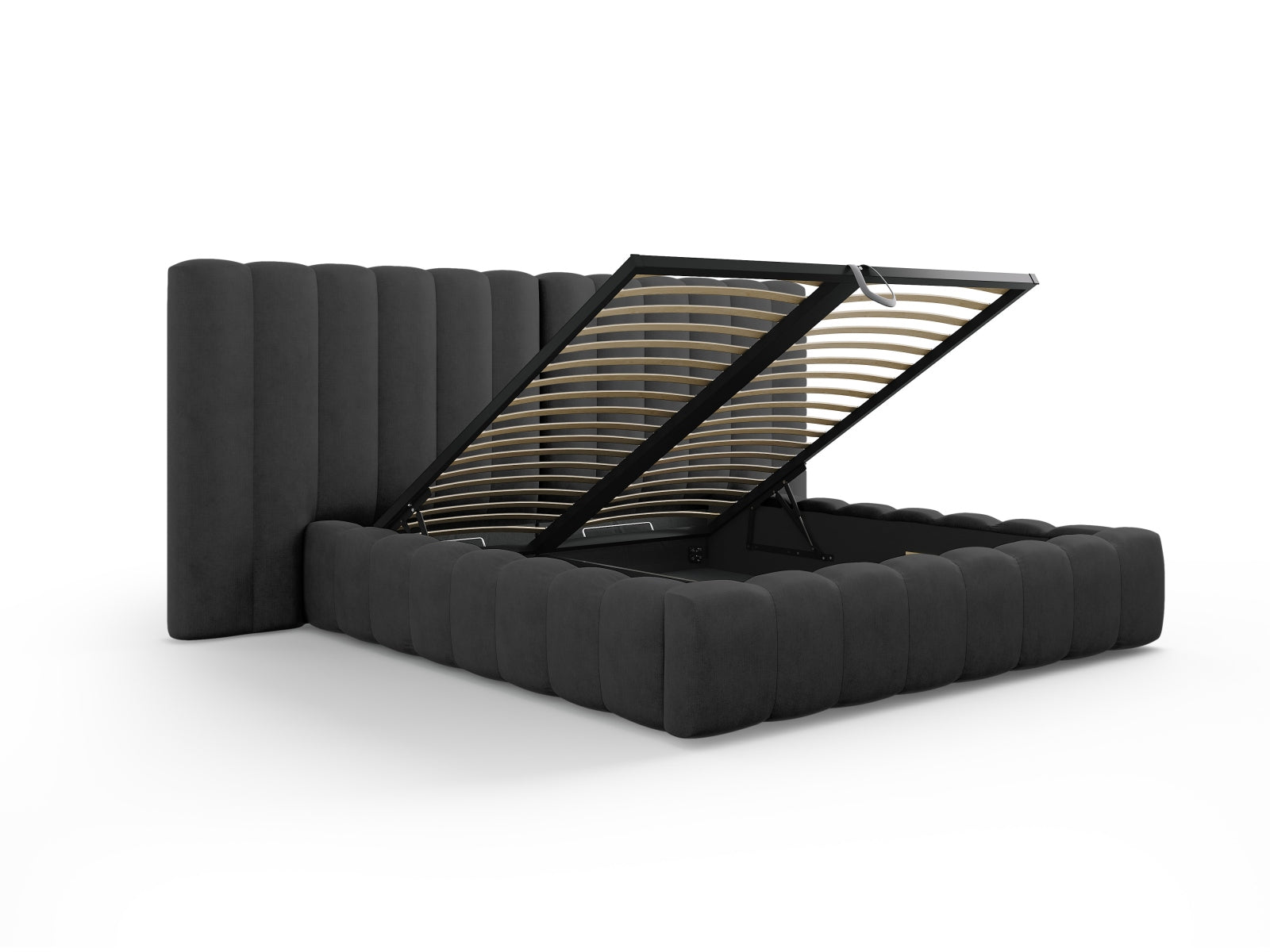 Bett Strukturstoff Anthrazit Kelp — Maße und Details