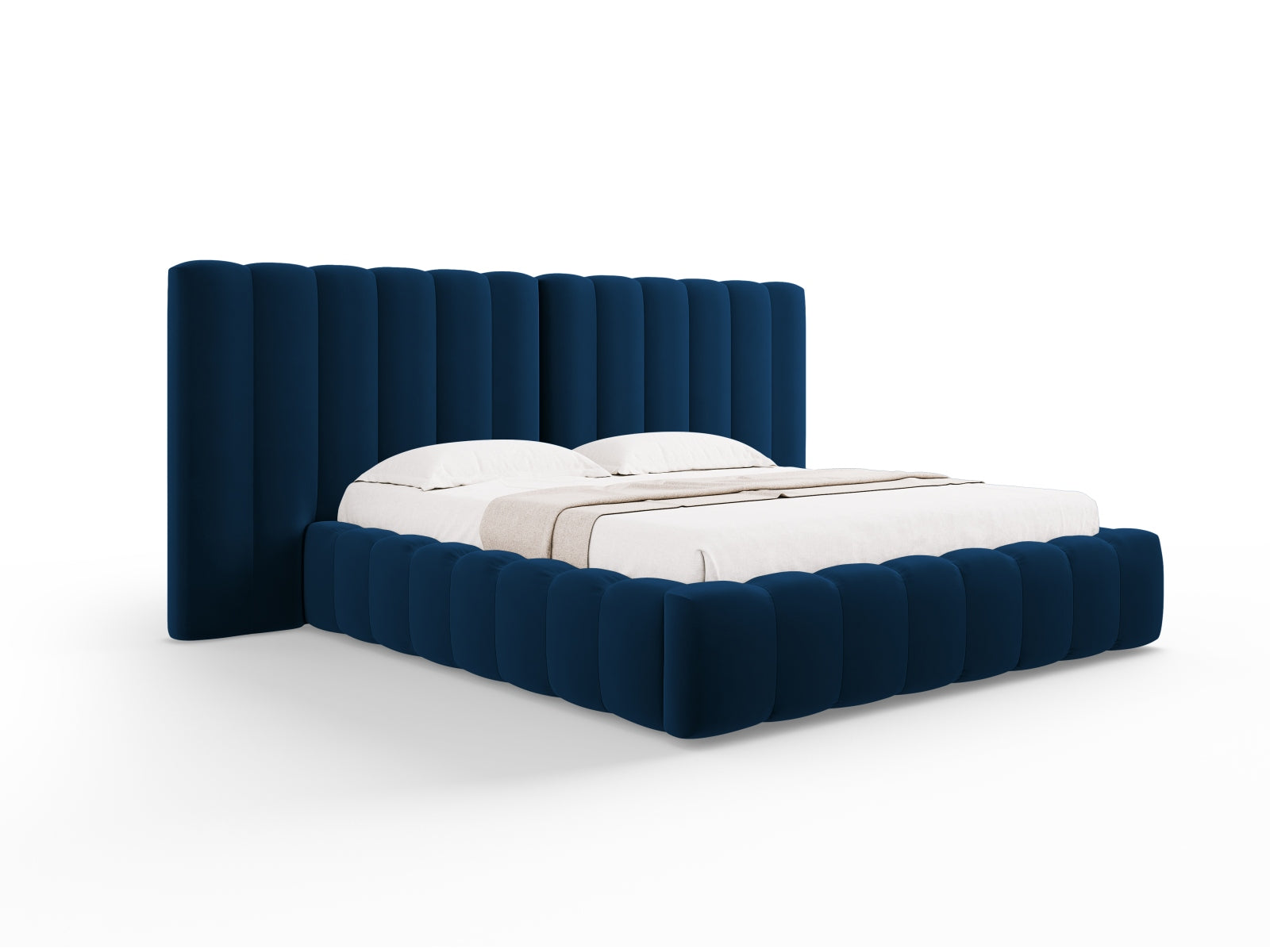 Kelp Storage Bed With Double Headboard — Royal Blue