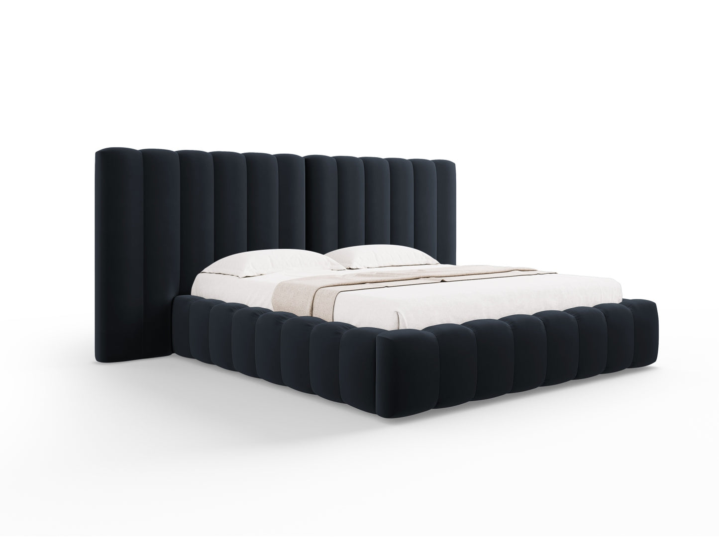 Bett Samt Schwarz Kelp — Dark Blue