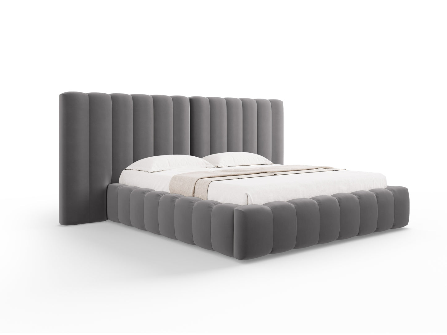Bett Samt Schwarz Kelp — Grey