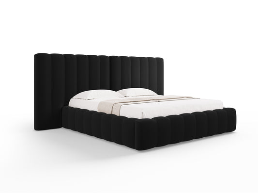 Kelp Storage Bed With Double Headboard — Black