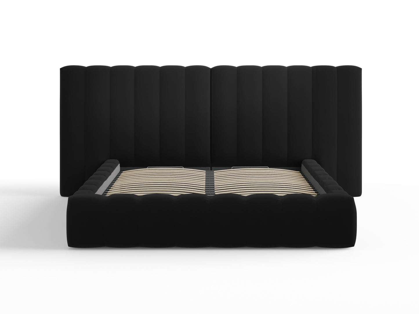 Bett Samt Schwarz Kelp — Wohnbeispiel