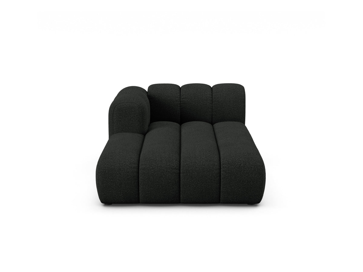 Lupine Chaise Longue, 2 Seats, 117x177 cm — Black / Left