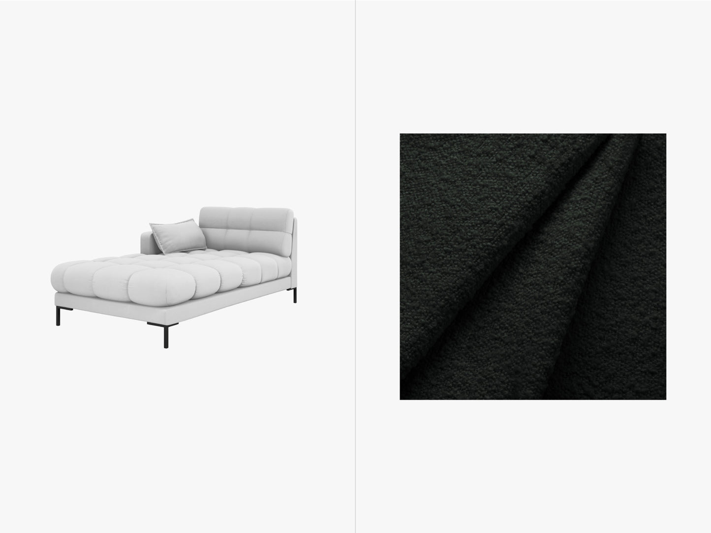 Chaiselongue Bouclé Beige Mamaia — Black