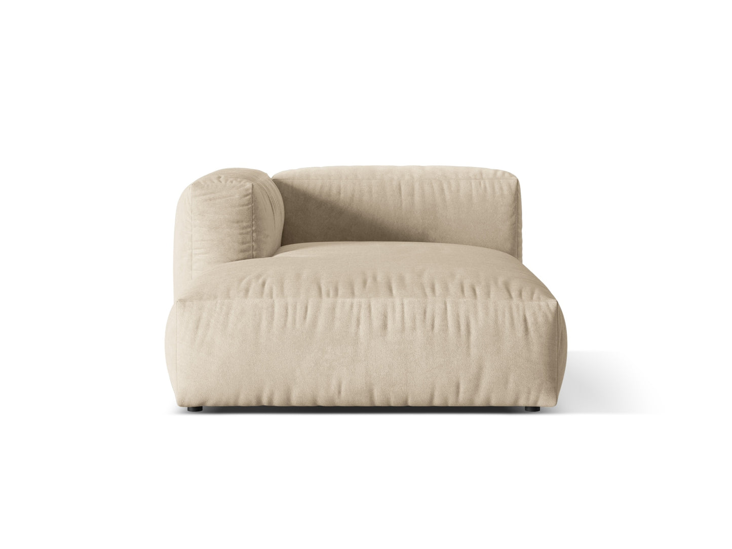Chaiselongue Samt Dunkelbeige Martina — Light Beige