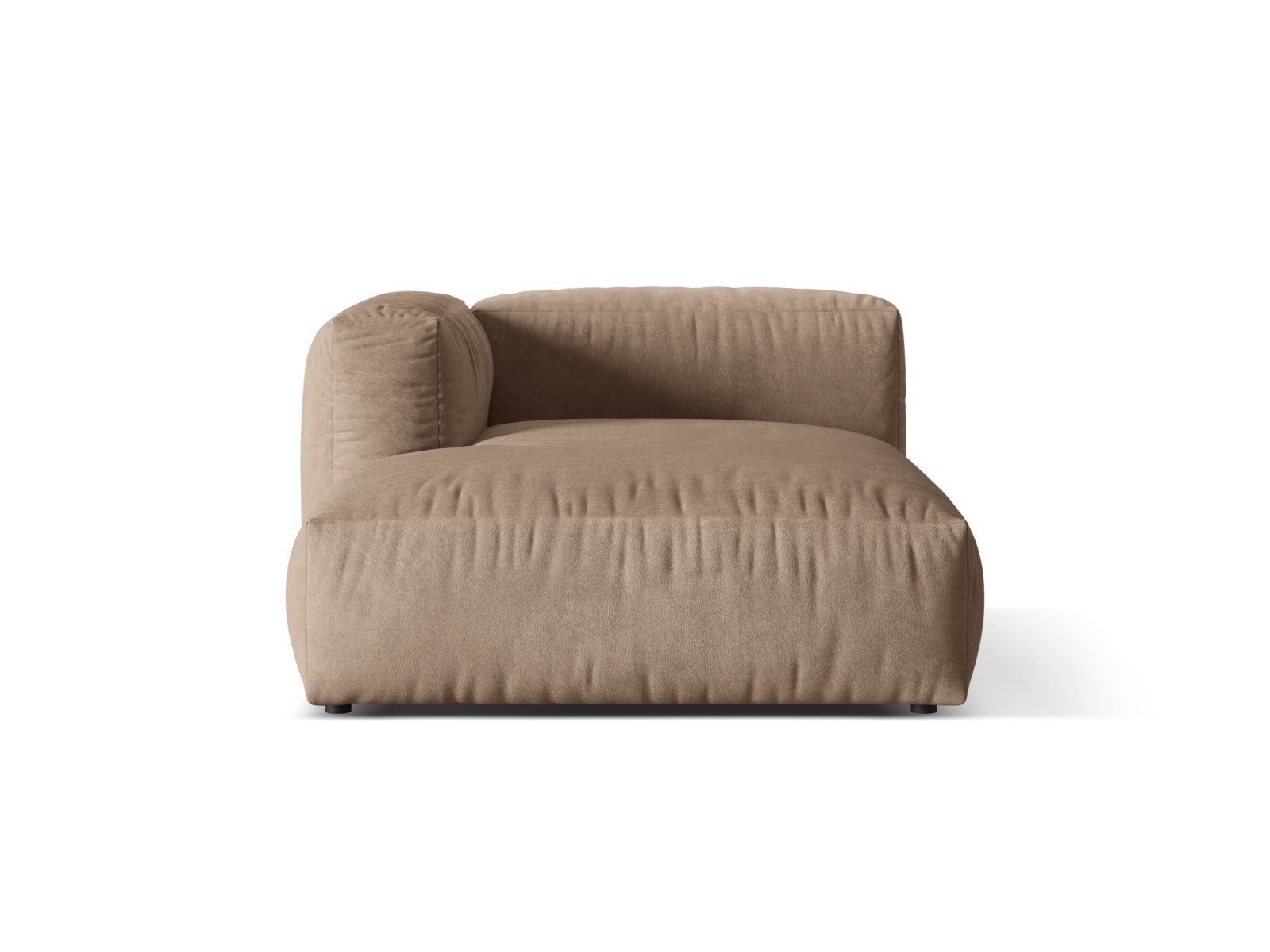 Chaiselongue Samt Dunkelbeige Martina — Dark Beige