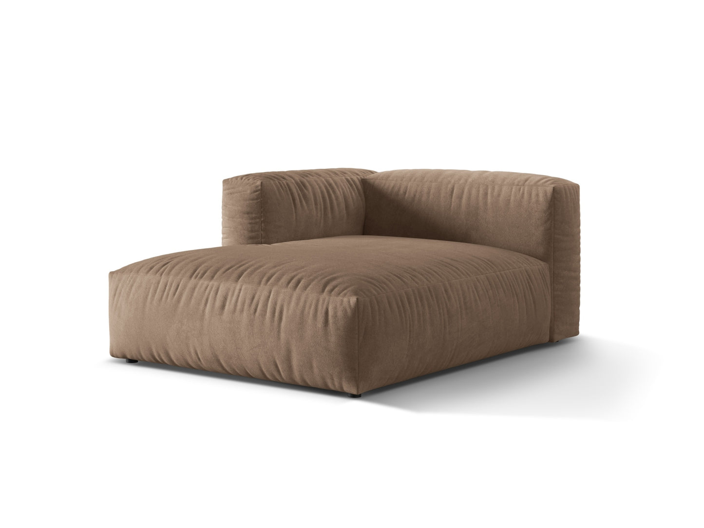Chaiselongue Samt Dunkelbeige Martina — Detailansicht