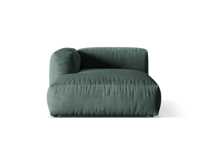 Chaiselongue Samt Dunkelbeige Martina — Petrol