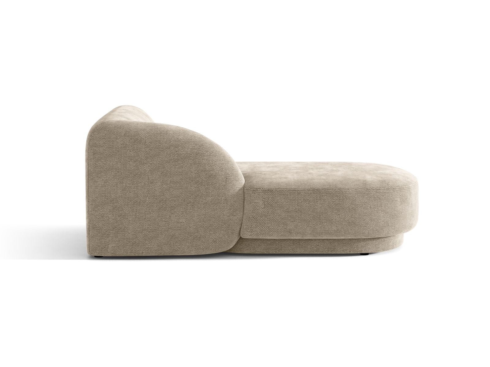 Chaiselongue Chenille Beige Miley — Detailansicht
