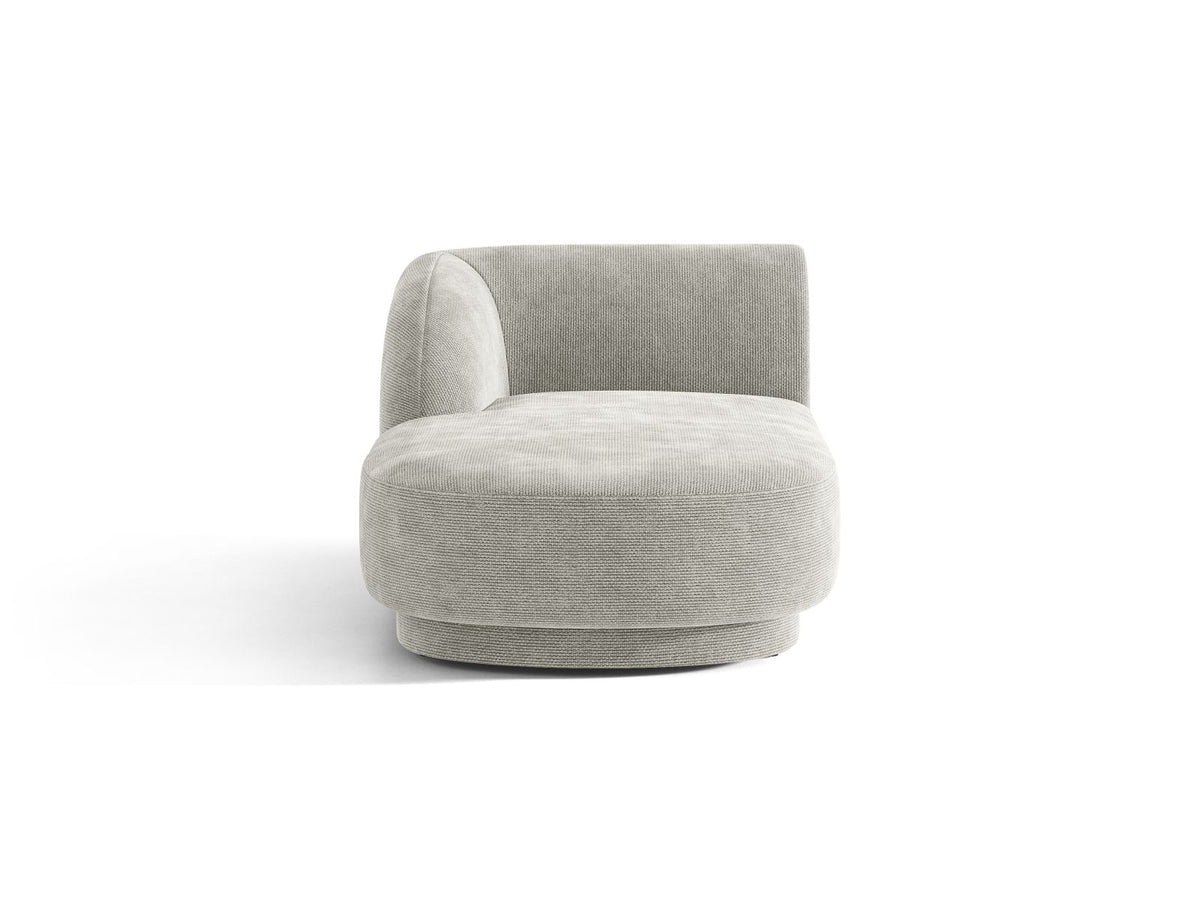 Miley Chaise Longue, 2 Seats, 90x156 cm — Light Grey / Left