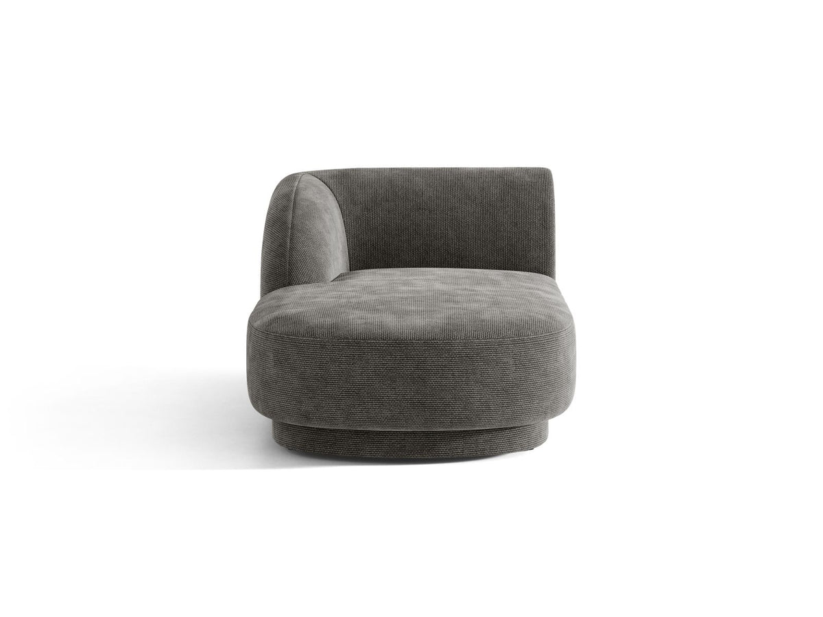 Miley Chaise Longue, 2 Seats, 90x156 cm — Grey / Left