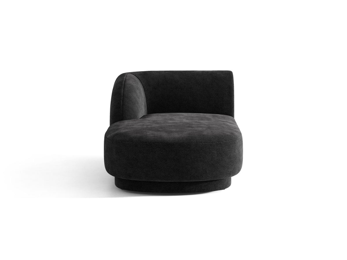 Miley Chaise Longue, 2 Seats, 90x156 cm — Black / Left