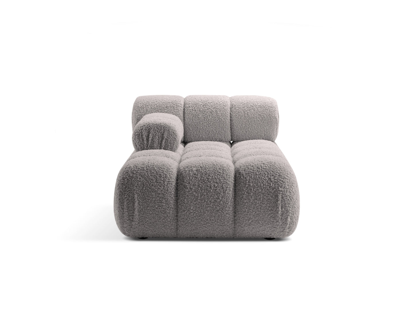 Chaiselongue Bouclé Brick Bellis — Light Grey