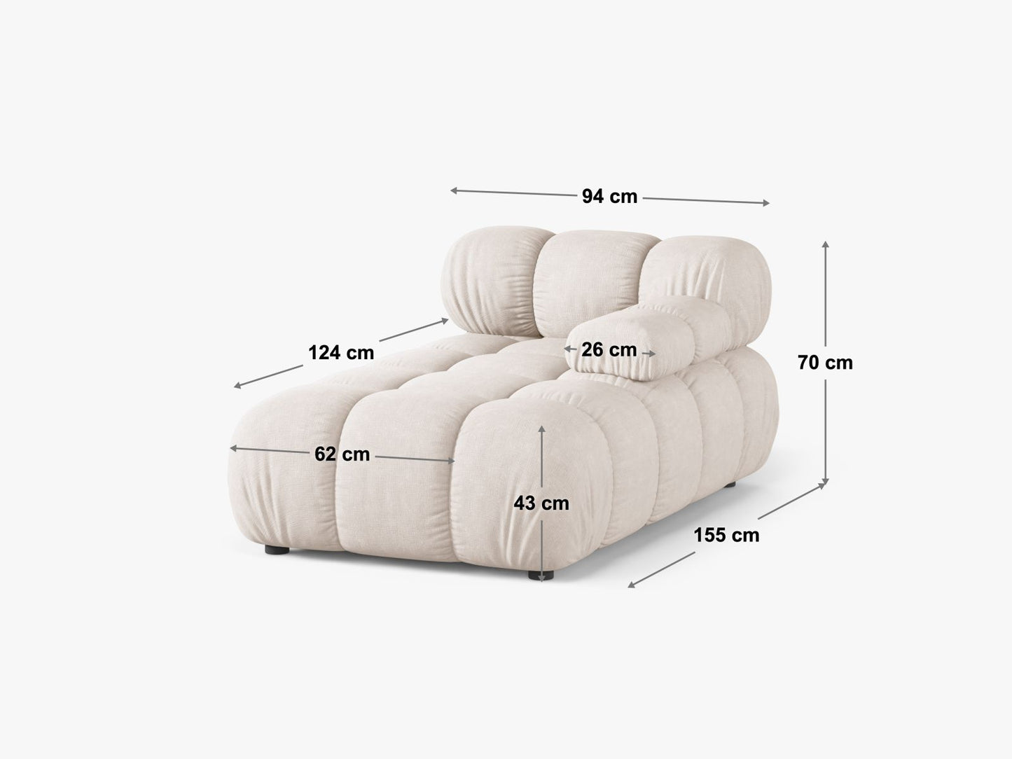 Chaiselongue Bouclé Brick Bellis — Ansicht 9