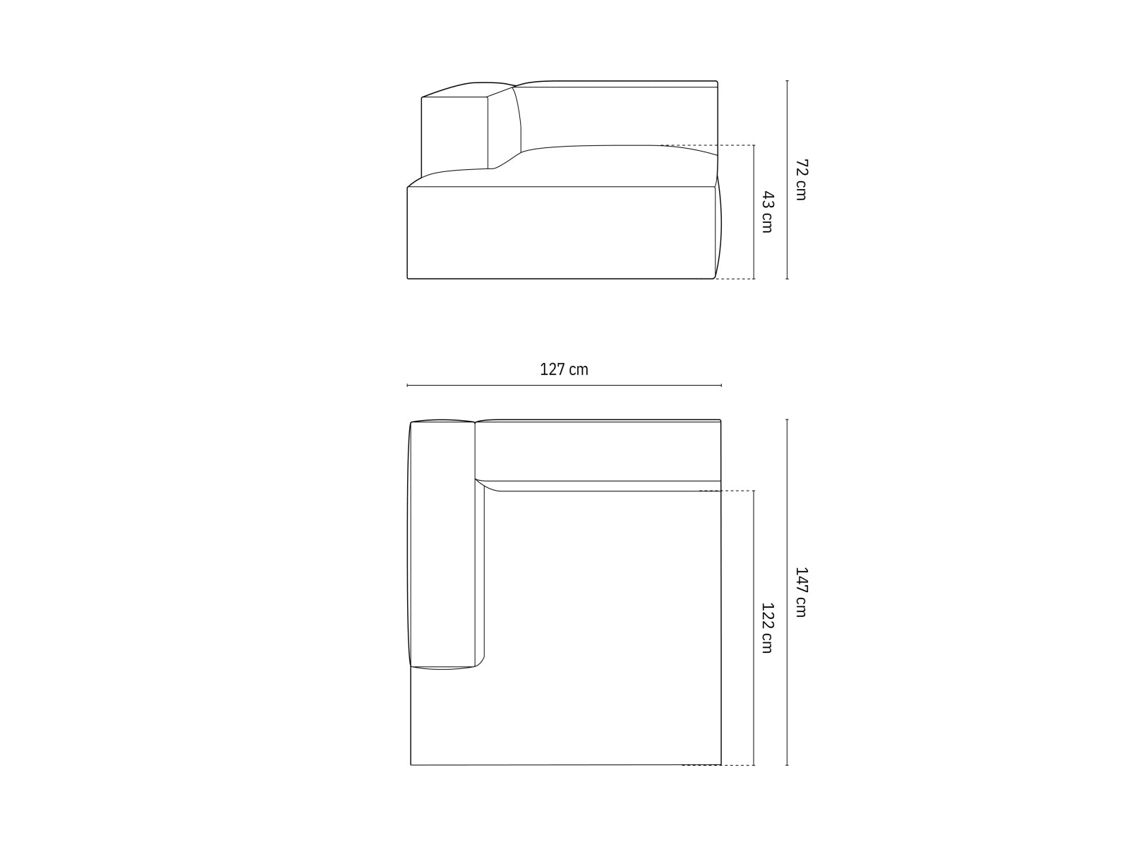 Chaiselongue Strukturstoff Beige Nuria — Ansicht 5