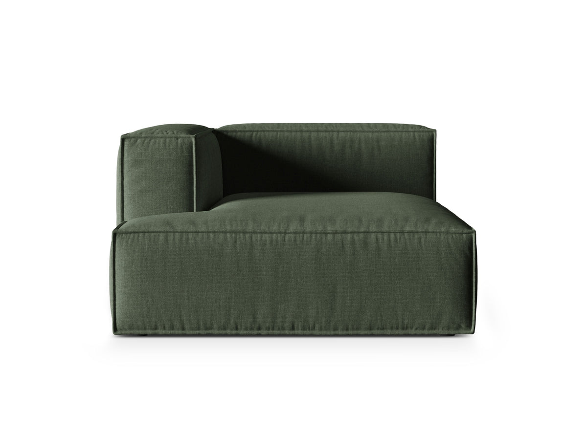 Nuria Modular Chaise Longue, 127x147 cm — Moss Green / Left