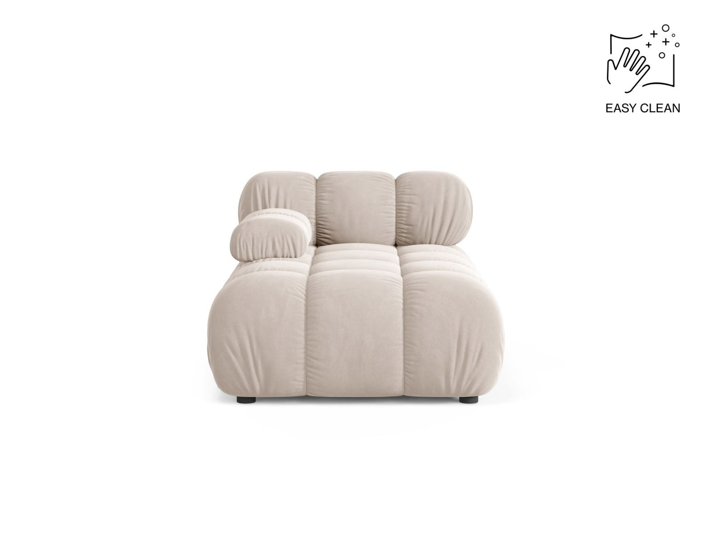 Chaiselongue Samt Beige Bellis — Light Beige