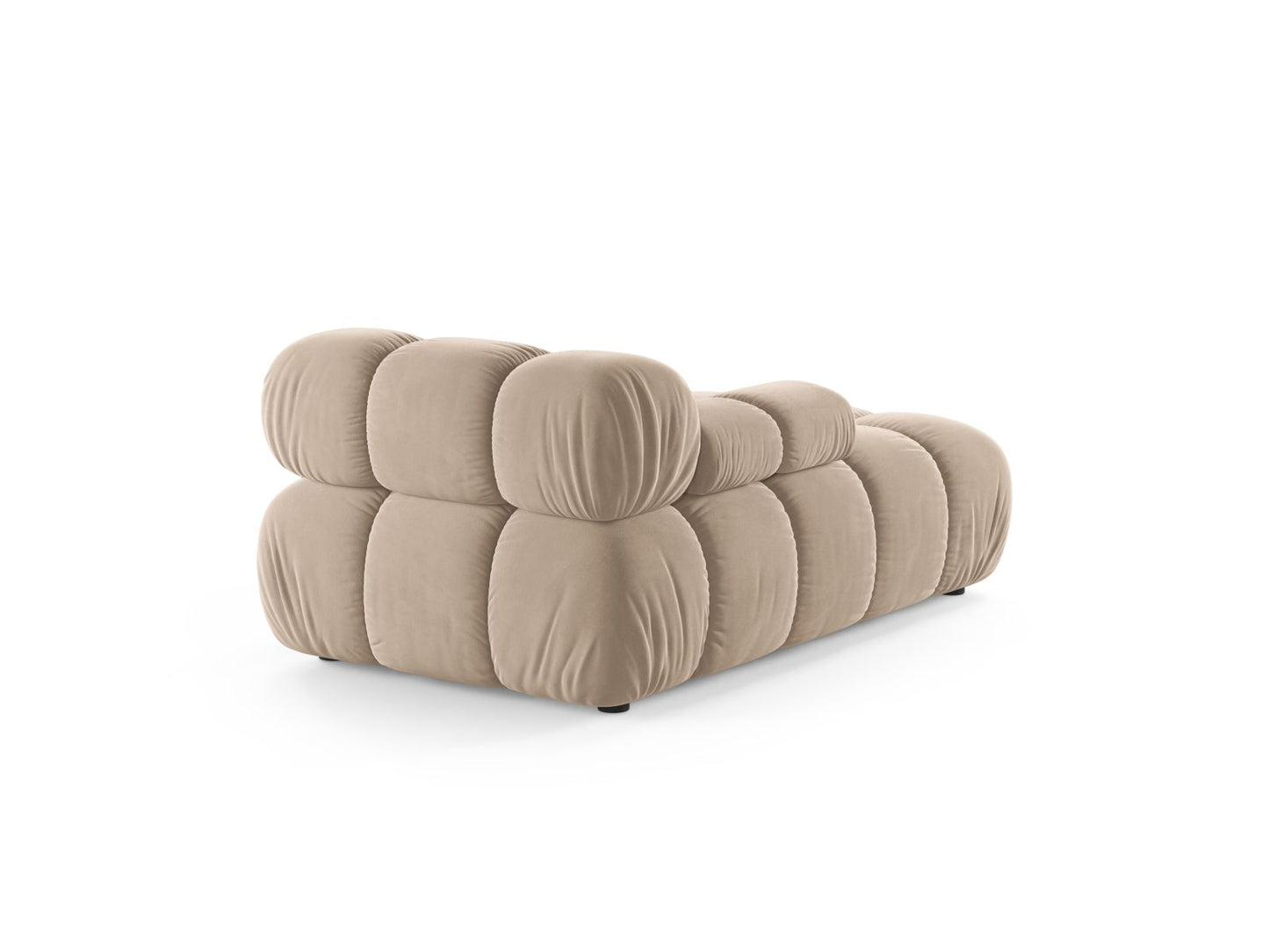 Chaiselongue Samt Beige Bellis — Detailansicht