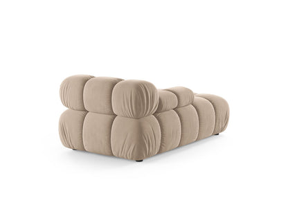 Chaiselongue Samt Beige Bellis — Detailansicht