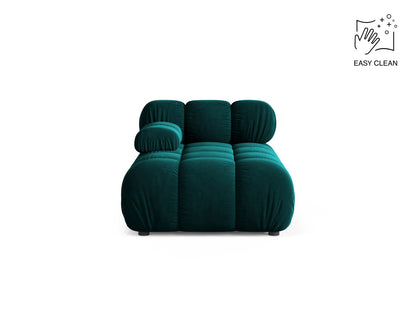 Chaiselongue Samt Beige Bellis — Deep Petrol