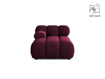 Chaiselongue Samt Beige Bellis — Burgundy