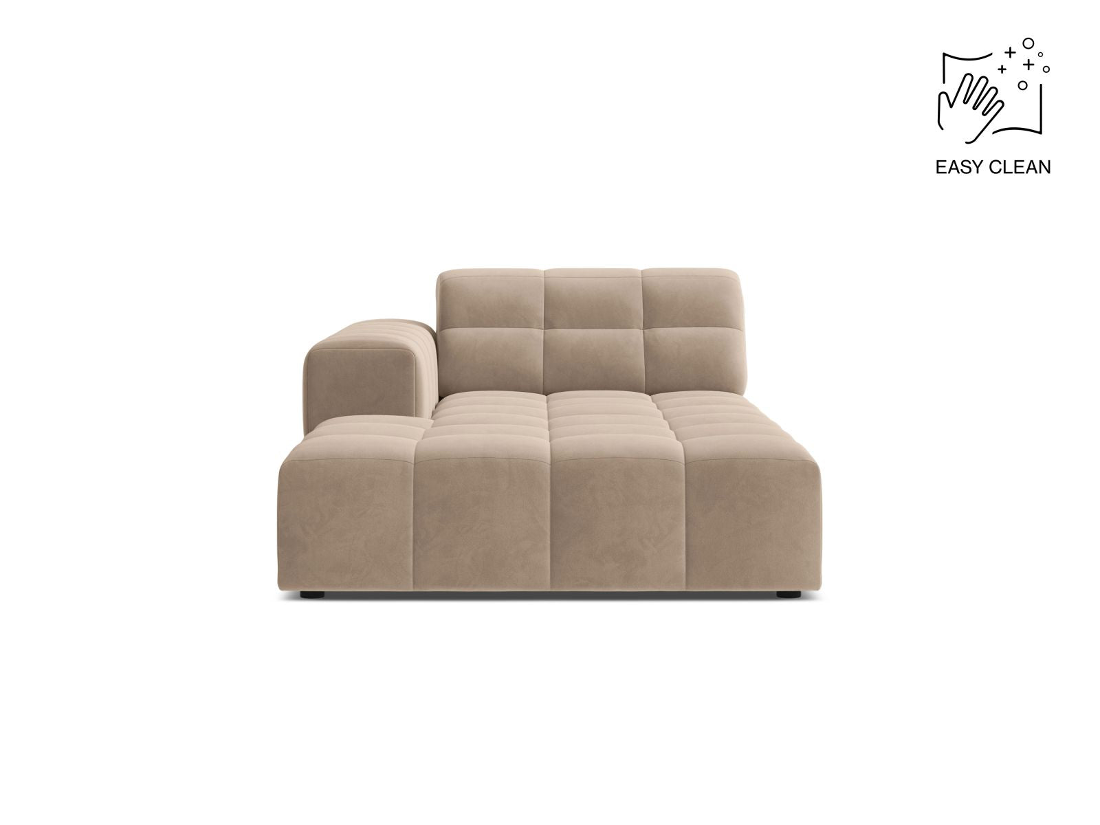 Chaiselongue Samt Beige Jennifer — Beige
