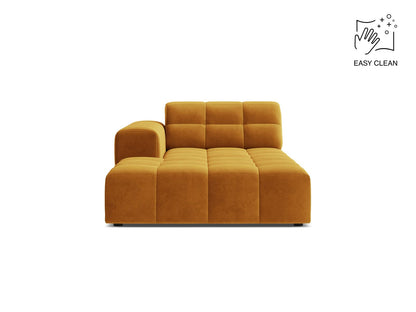 Chaiselongue Samt Beige Jennifer — Yellow