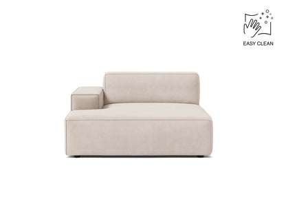 Chaiselongue Samt Beige Jodie — Light Beige