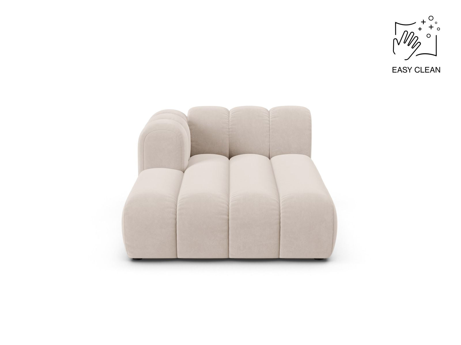 Lupine Chaise Longue, 2 Seats, 117x177 cm — Light Beige / Left