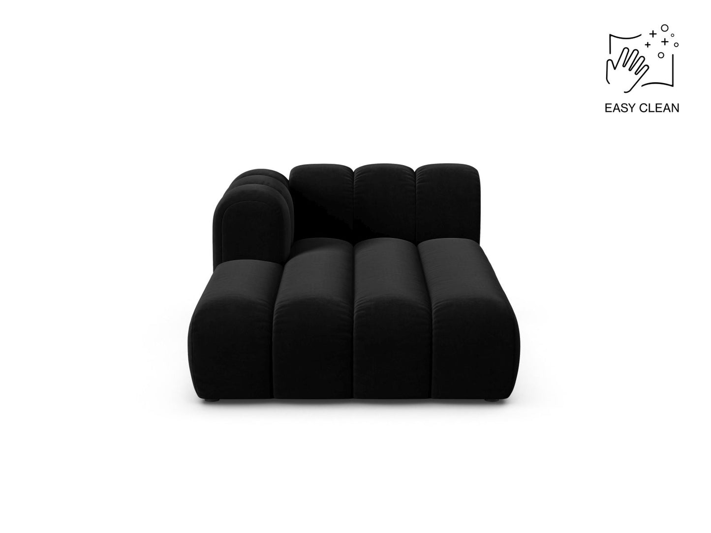 Chaiselongue Samt Beige Lupine — Black