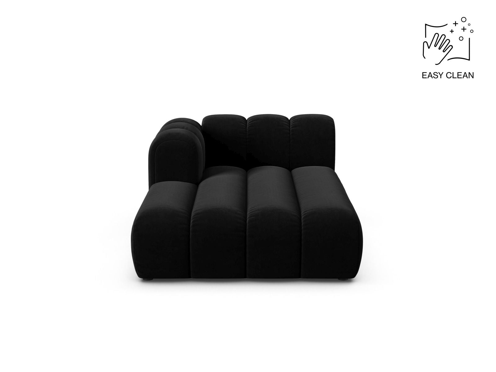 Lupine Chaise Longue, 2 Seats, 117x177 cm — Black / Left