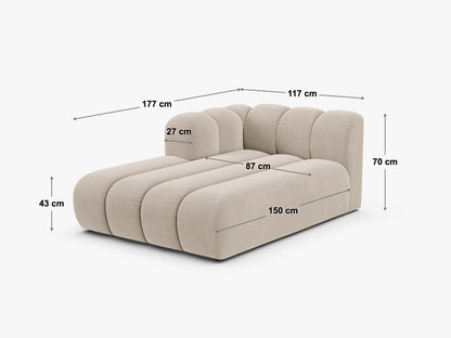 Chaiselongue Samt Beige Lupine — Ansicht 4