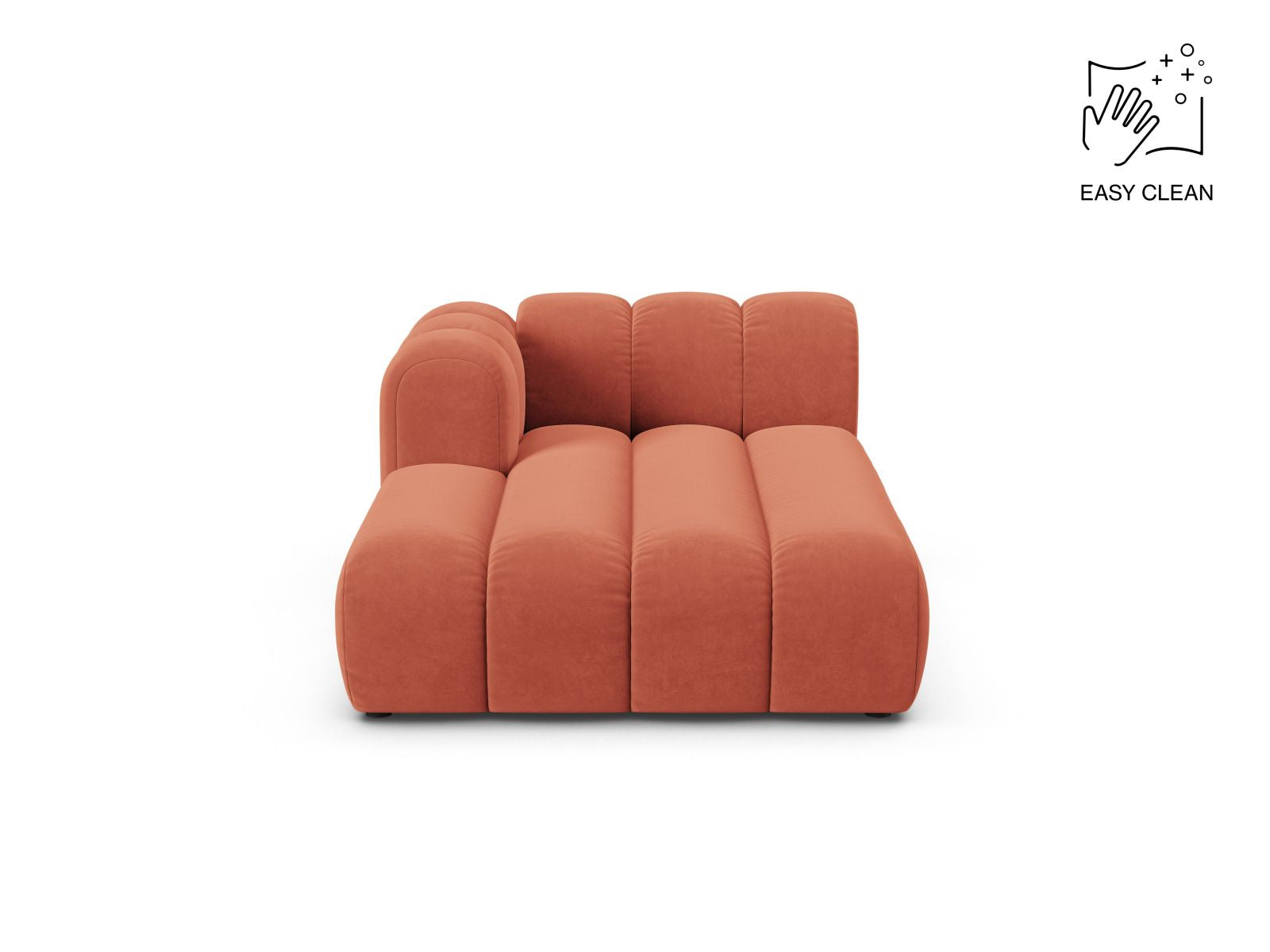 Lupine Chaise Longue, 2 Seats, 117x177 cm — Coral / Left