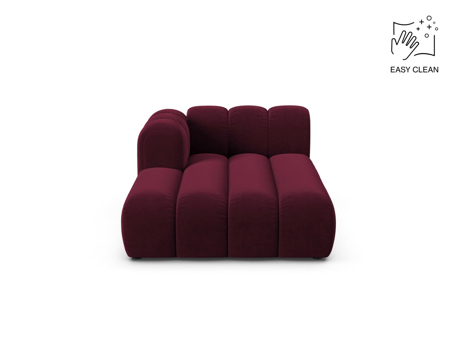 Lupine Chaise Longue, 2 Seats, 117x177 cm — Burgundy / Left