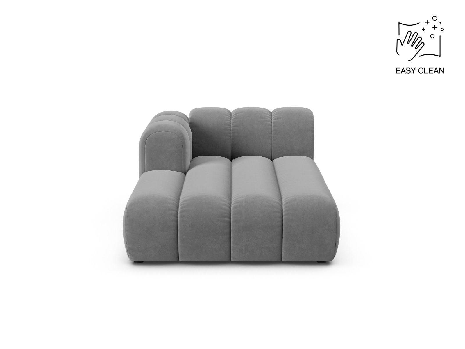 Lupine Chaise Longue, 2 Seats, 117x177 cm — Light Grey / Left