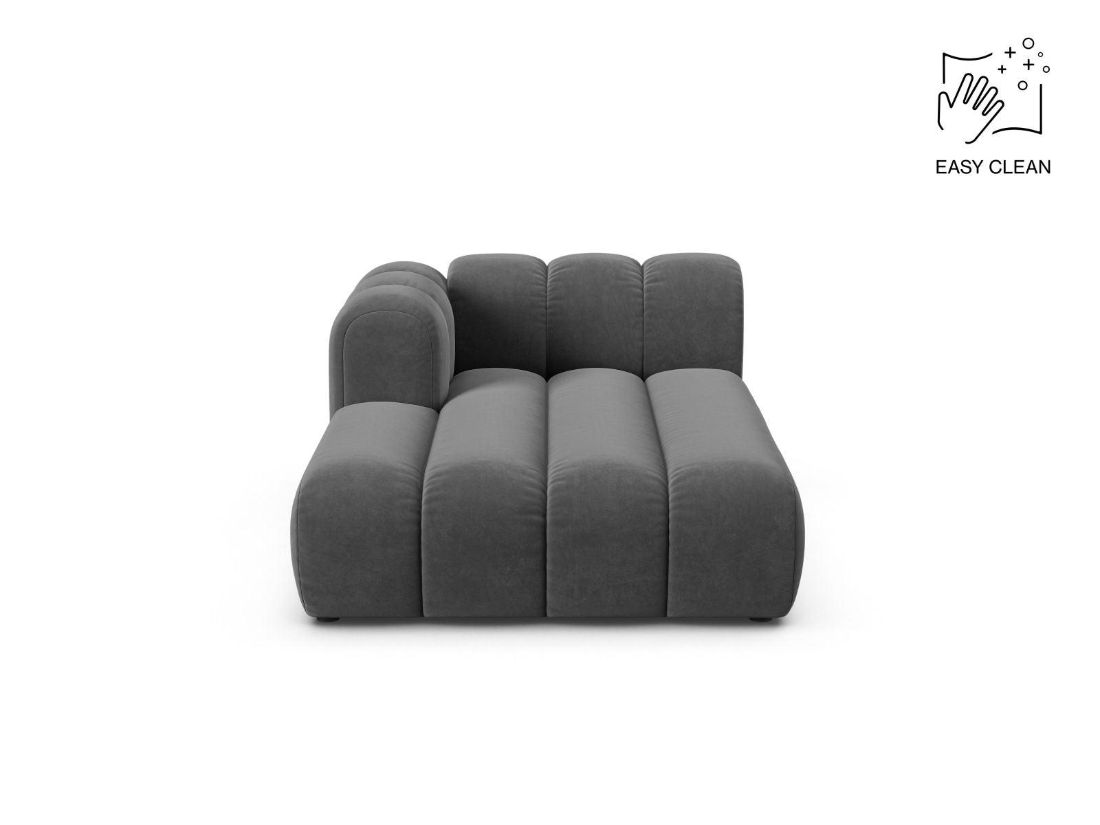 Lupine Chaise Longue, 2 Seats, 117x177 cm — Grey / Left