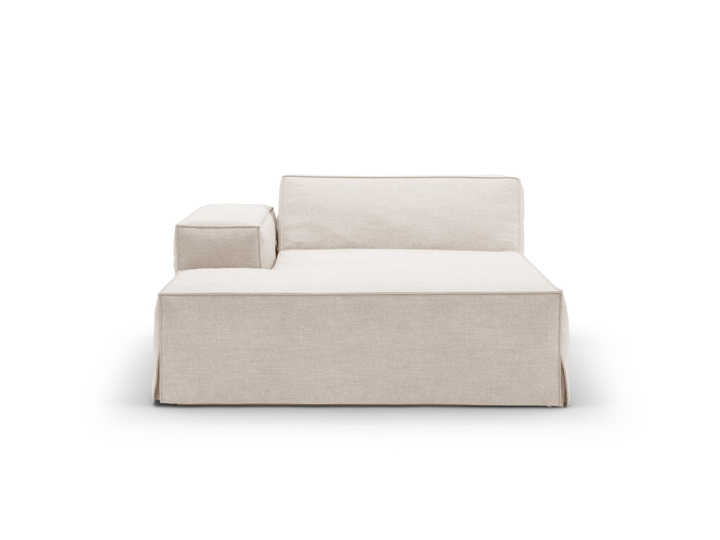 Chaiselongue Strukturstoff Beige Jodie — Detailansicht