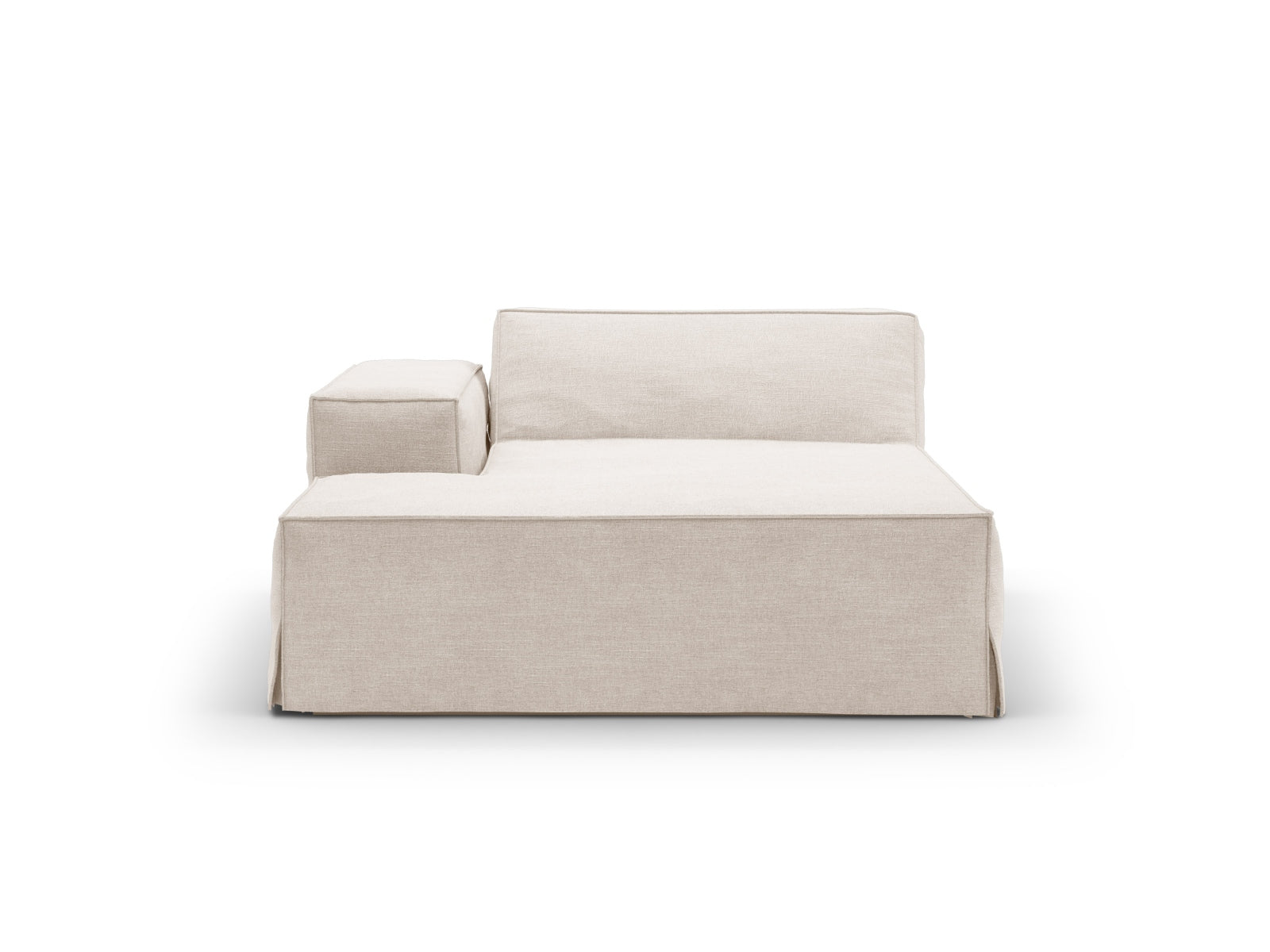 Chaiselongue Strukturstoff Beige Jodie — Detailansicht
