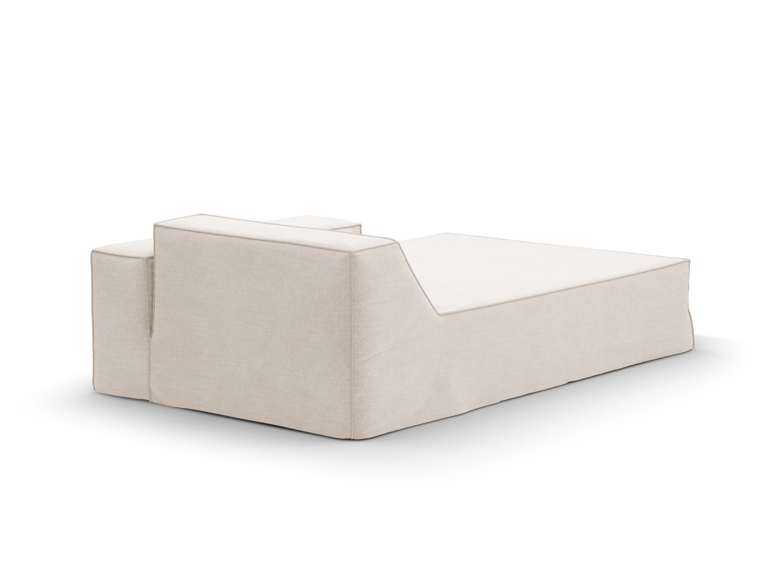 Chaiselongue Strukturstoff Beige Jodie — Maße und Details