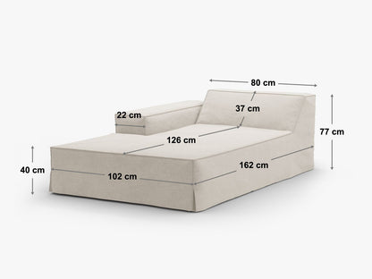 Chaiselongue Strukturstoff Beige Jodie — Ansicht 5