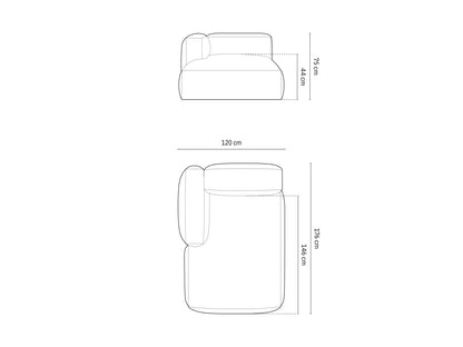 Chaiselongue Bouclé Anthrazit Martina — Ansicht 6