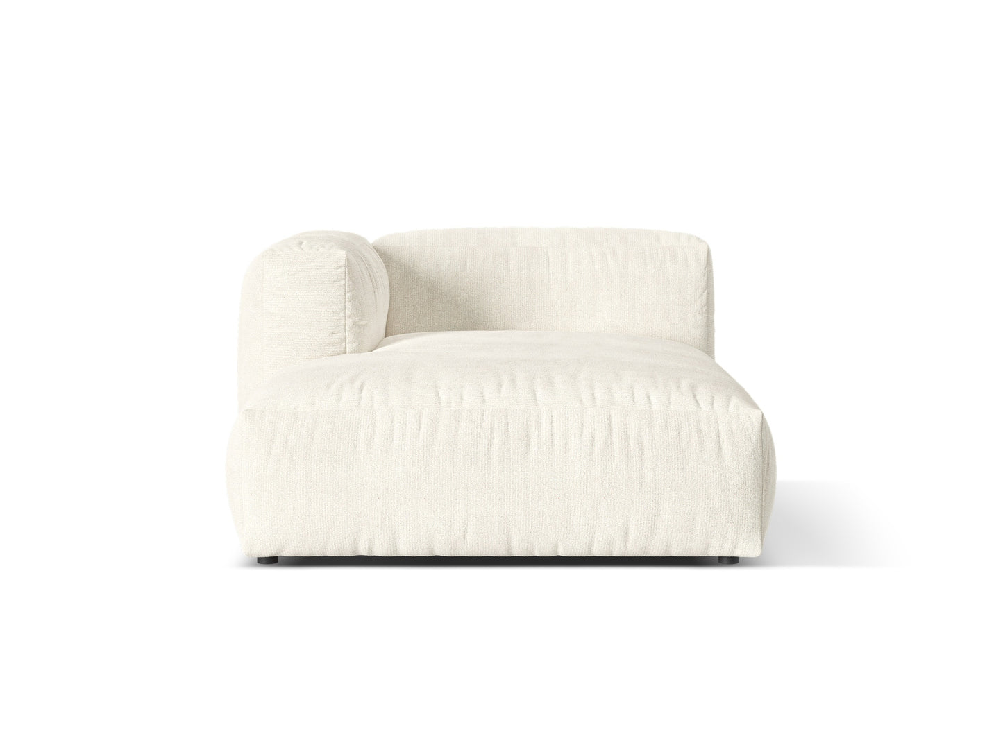 Chaiselongue Bouclé Anthrazit Martina — Ivory
