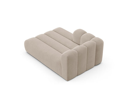 Chaiselongue Samt Beige Lupine — Maße und Details