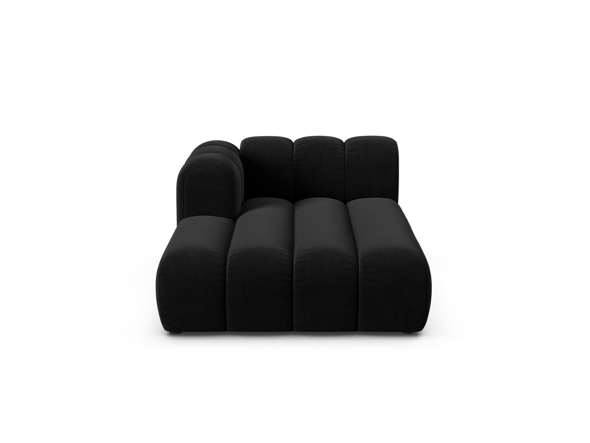 Lupine Chaise Longue, 2 Seats, 117x177 cm — Black / Left