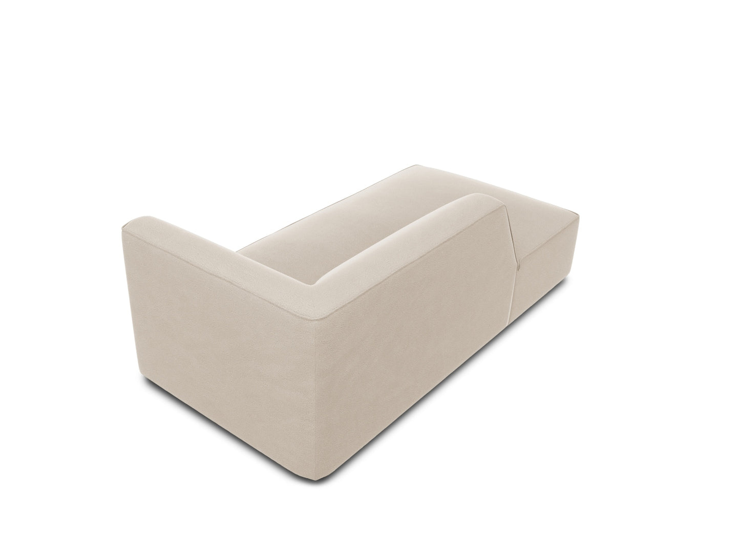 Chaiselongue Samt Beige Ruby — Maße und Details