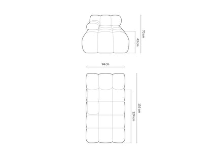 Chaiselongue Samt Schwarz Bellis — Ansicht 4