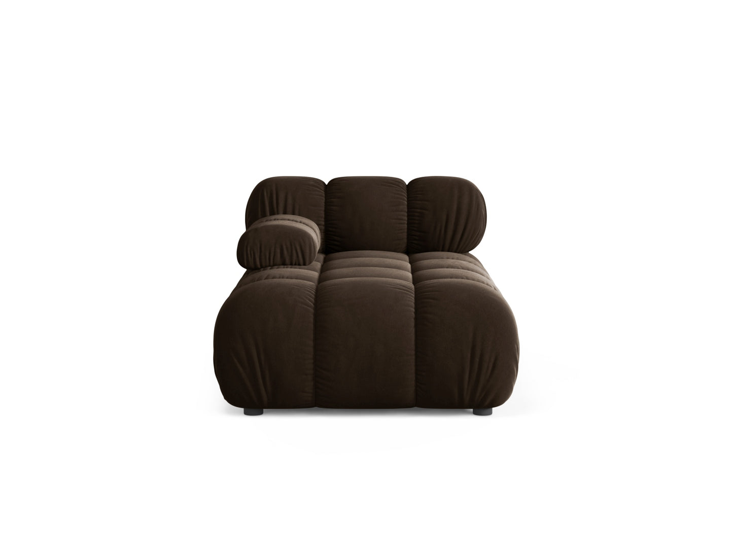 Chaiselongue Samt Schwarz Bellis — Dark Brown