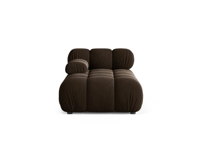 Chaiselongue Samt Schwarz Bellis — Dark Brown